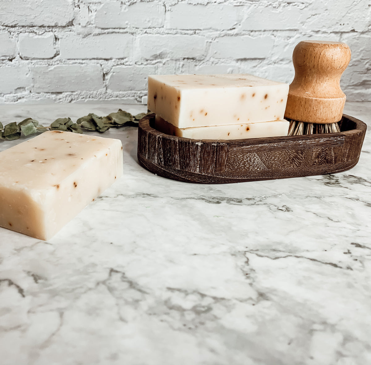 Tea Tree Mint Exfoliating Soap Bar With Peppermint Leaves Shea Butter Natural Oils Refreshing BandsCo Straps