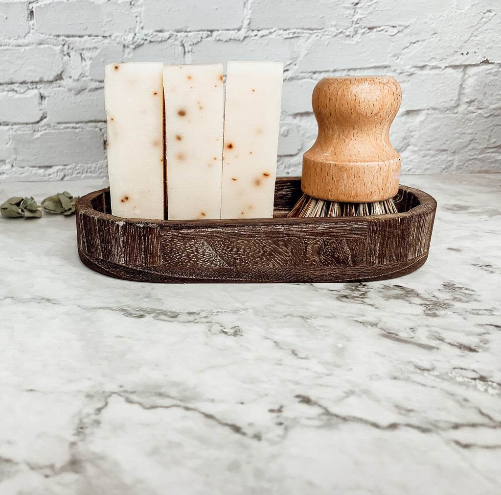 Tea Tree Mint Exfoliating Soap Bar With Peppermint Leaves Shea Butter Natural Oils Refreshing BandsCo Straps
