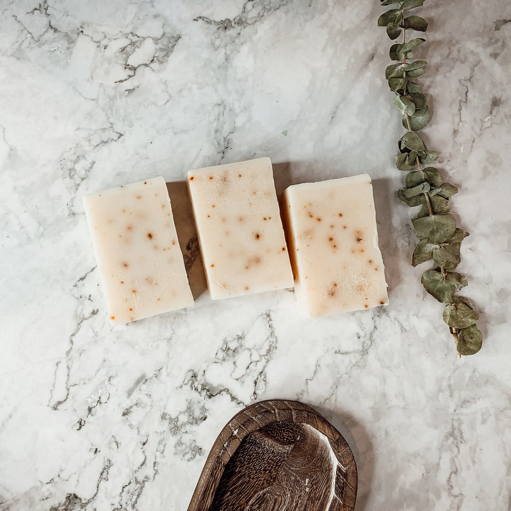 Tea Tree Mint Exfoliating Soap Bar With Peppermint Leaves Shea Butter Natural Oils Refreshing BandsCo Straps