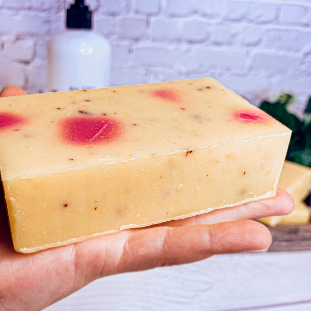 Honeysuckle Rose Petal Soap 4.5oz Organic Cold Pressed Handmade Fragrance BandsCo Straps