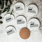 Adulting Funny Coaster Gift Set 6 Pack Humorous Quote Drink Coasters Home Bar Decor BandsCo Straps