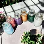 XL 24oz Two-Wick Scented Candle Clear Glass Jar With Lid 150+ Hour Burn BandsCo Straps