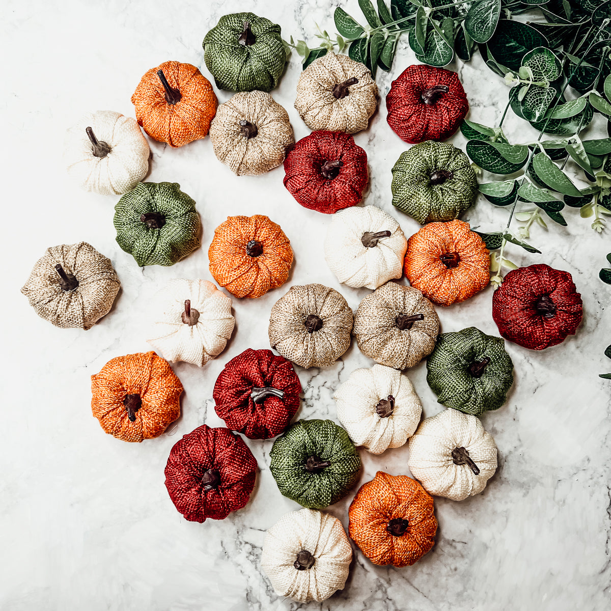 Jute Mini Pumpkins Rustic Fall Decor Set Handmade Jute Cotton Table Accents BandsCo Straps