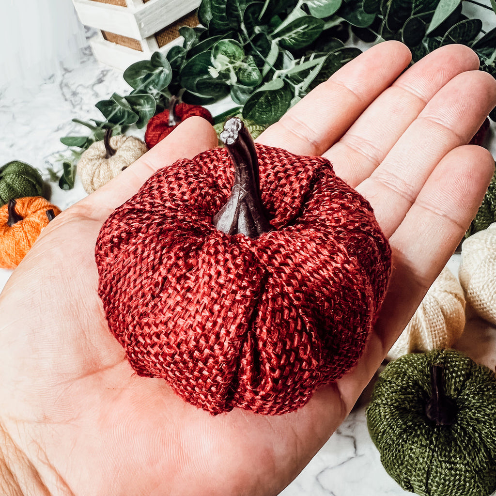 Jute Mini Pumpkins Rustic Fall Decor Set Handmade Jute Cotton Table Accents BandsCo Straps