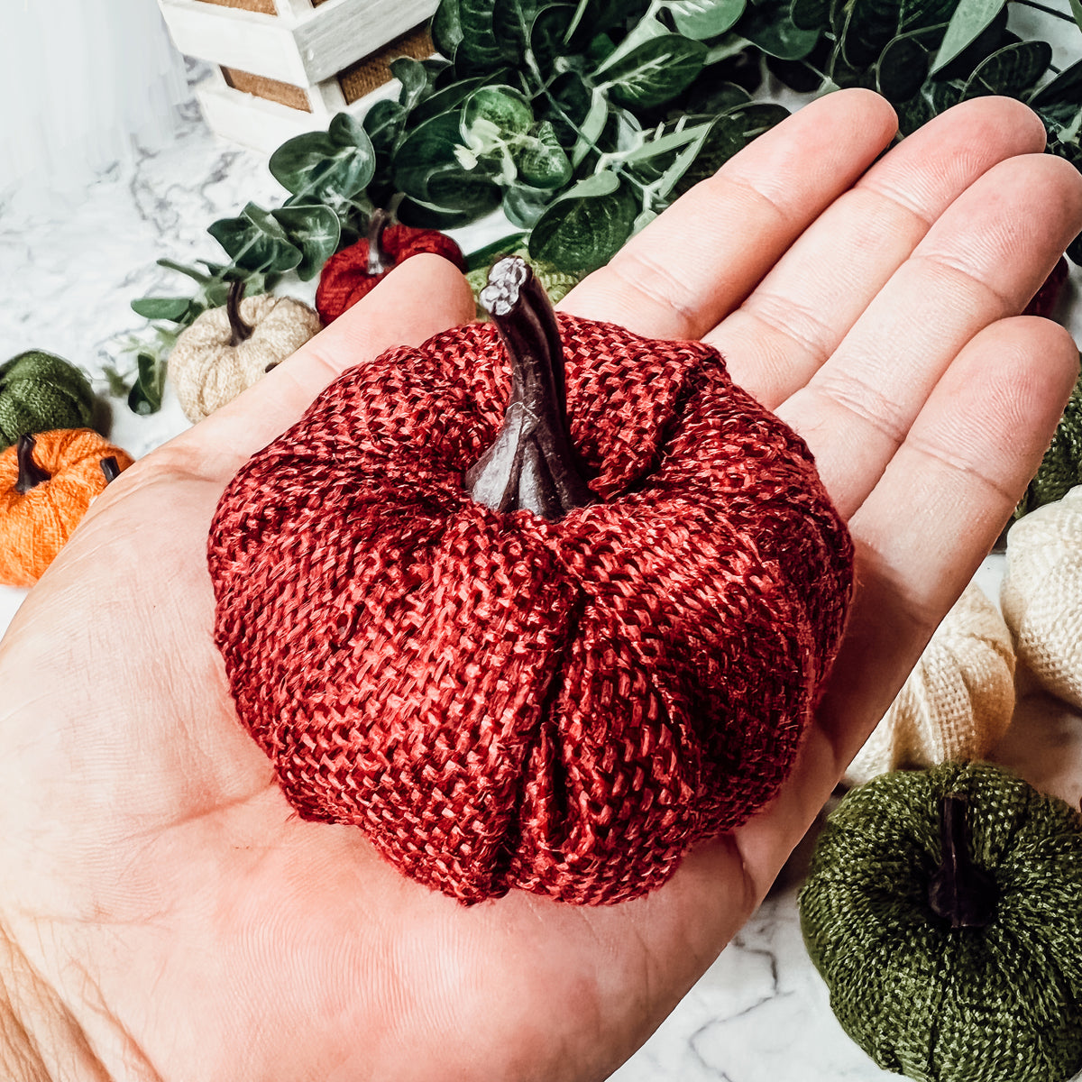Jute Mini Pumpkins Rustic Fall Decor Set Handmade Jute Cotton Table Accents BandsCo Straps