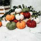 Jute Mini Pumpkins Rustic Fall Decor Set Handmade Jute Cotton Table Accents BandsCo Straps