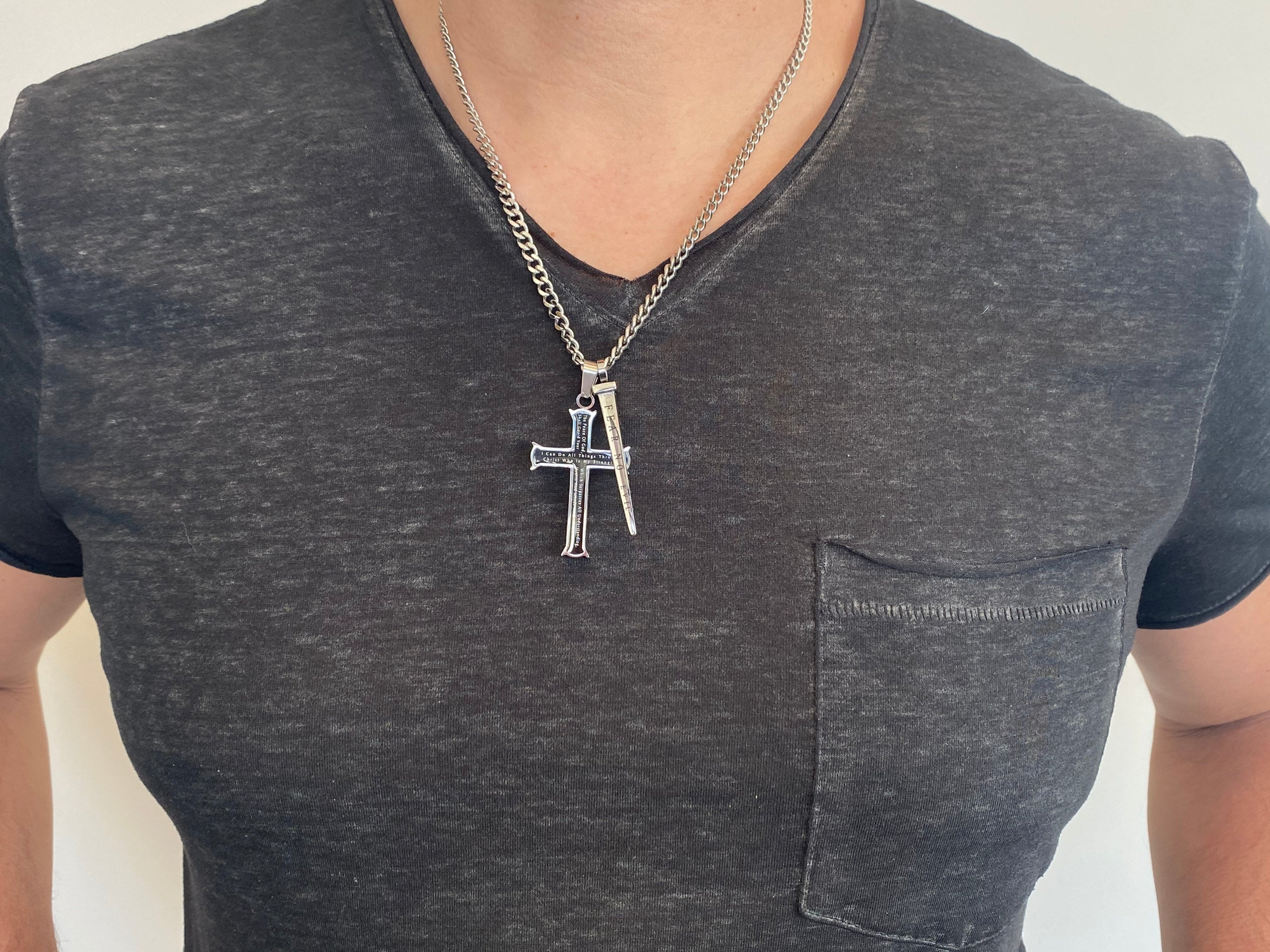 Black Cross Nail Necklace KingdomWear
