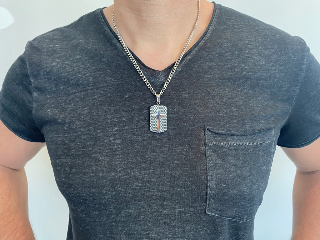 Diamond Back Shield Cross Necklace KingdomWear
