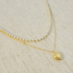 Pearls And Heart Locket Layered Necklace