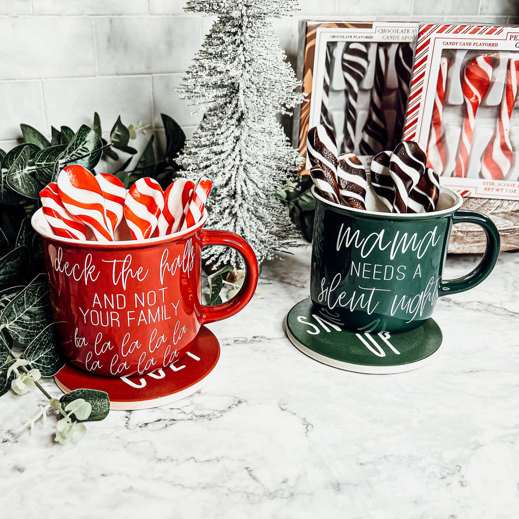 Edible Spoons 3 Flavors Peppermint Cinnamon Hot Cocoa Holiday Party Treats BandsCo Straps