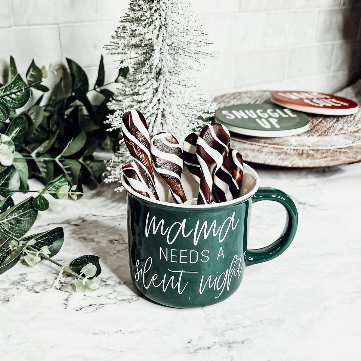 Edible Spoons 3 Flavors Peppermint Cinnamon Hot Cocoa Holiday Party Treats BandsCo Straps