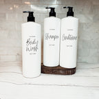 32oz White Plastic Refillable Dispenser Bottles - Reusable Soap Lotion Pump BandsCo Straps
