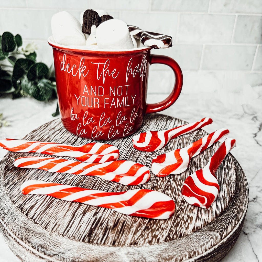 Edible Spoons 3 Flavors Peppermint Cinnamon Hot Cocoa Holiday Party Treats BandsCo Straps