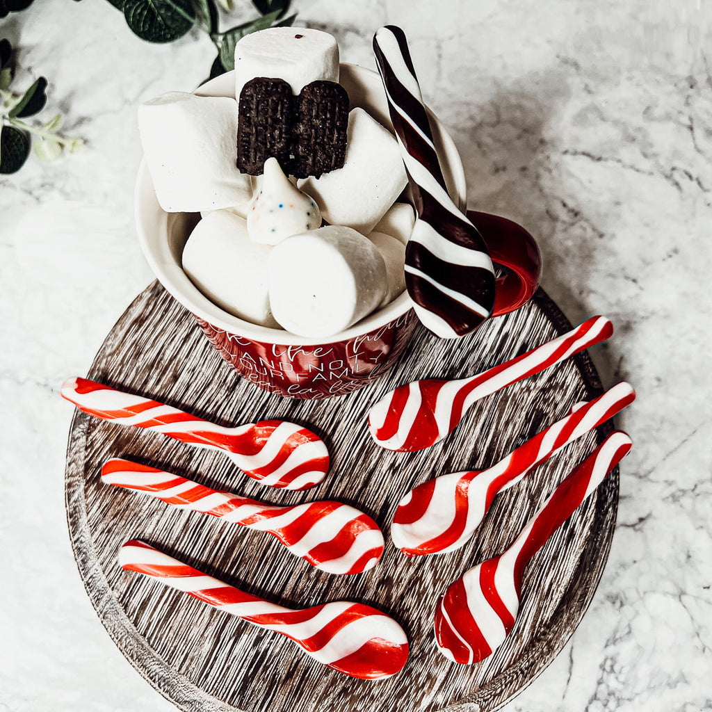 Edible Spoons 3 Flavors Peppermint Cinnamon Hot Cocoa Holiday Party Treats BandsCo Straps