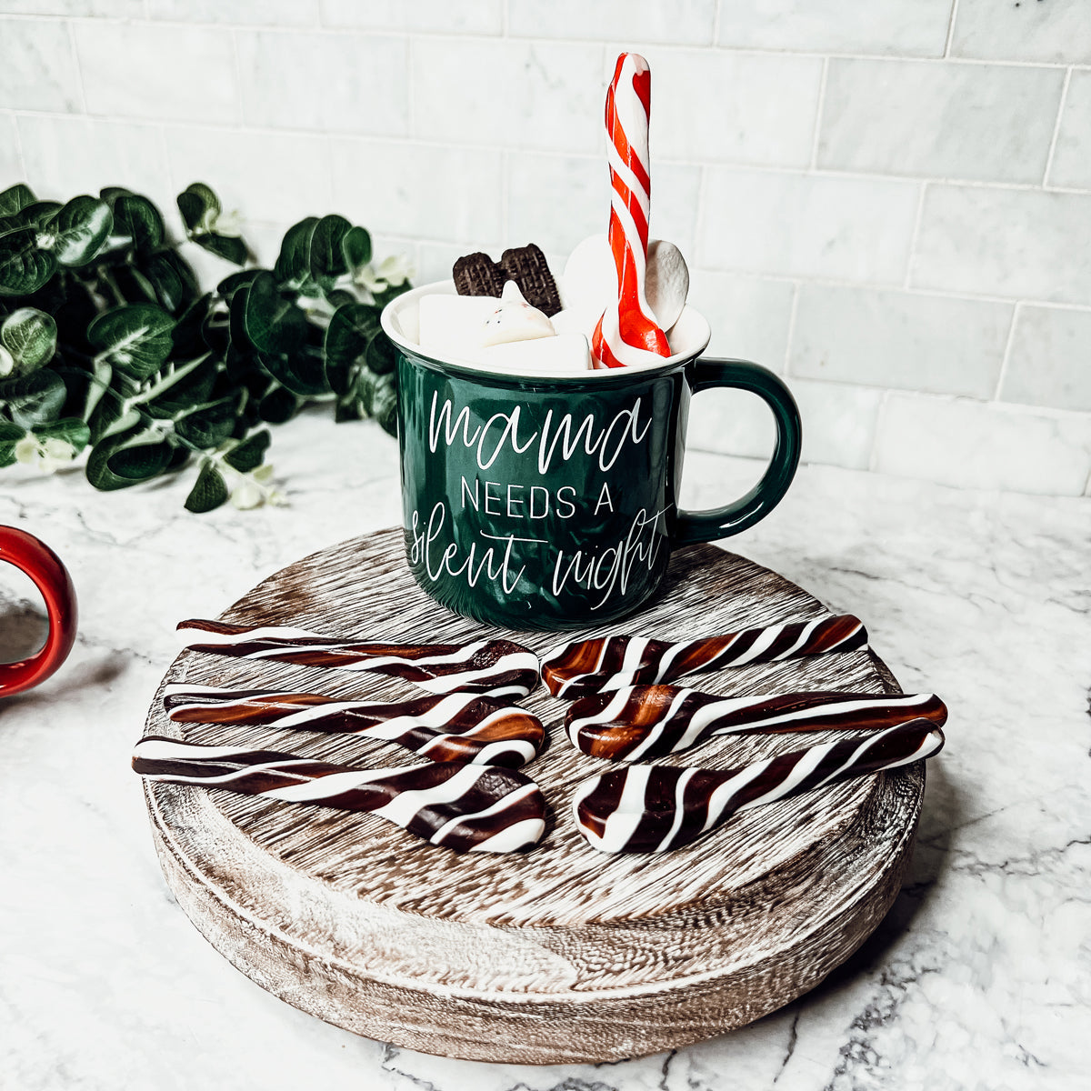 Edible Spoons 3 Flavors Peppermint Cinnamon Hot Cocoa Holiday Party Treats BandsCo Straps