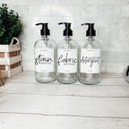 16oz Glass Boston Round Bottle Clear With White Label - Multiple Pack BandsCo Straps