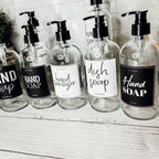 16oz Glass Boston Round Bottle Clear With White Label - Multiple Pack BandsCo Straps