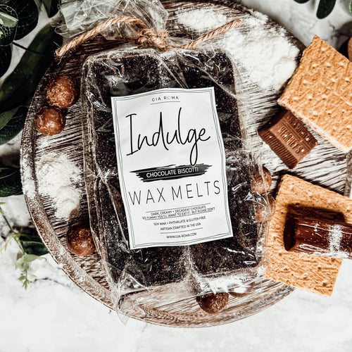 Chocolate Biscotti XL Wax Melts Natural Brownie Scent 4 Large Cubes 2.5x1 BandsCo Straps