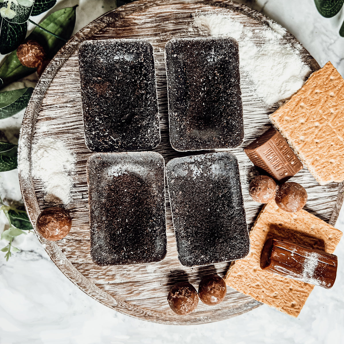 Chocolate Biscotti XL Wax Melts Natural Brownie Scent 4 Large Cubes 2.5x1 BandsCo Straps