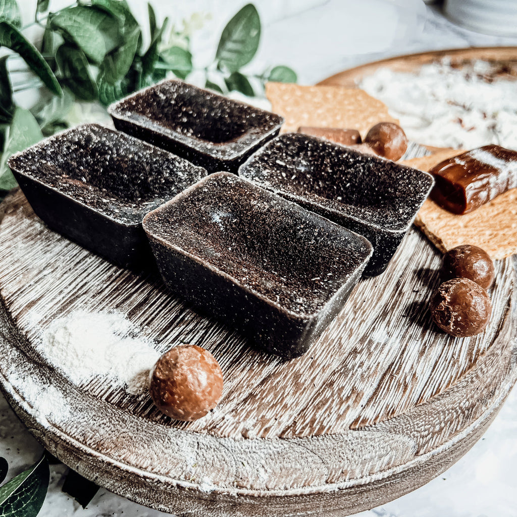 Chocolate Biscotti XL Wax Melts Natural Brownie Scent 4 Large Cubes 2.5x1 BandsCo Straps