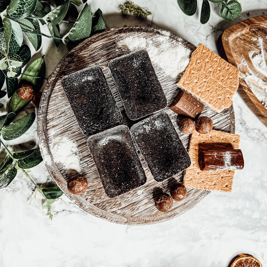 Chocolate Biscotti XL Wax Melts Natural Brownie Scent 4 Large Cubes 2.5x1 BandsCo Straps