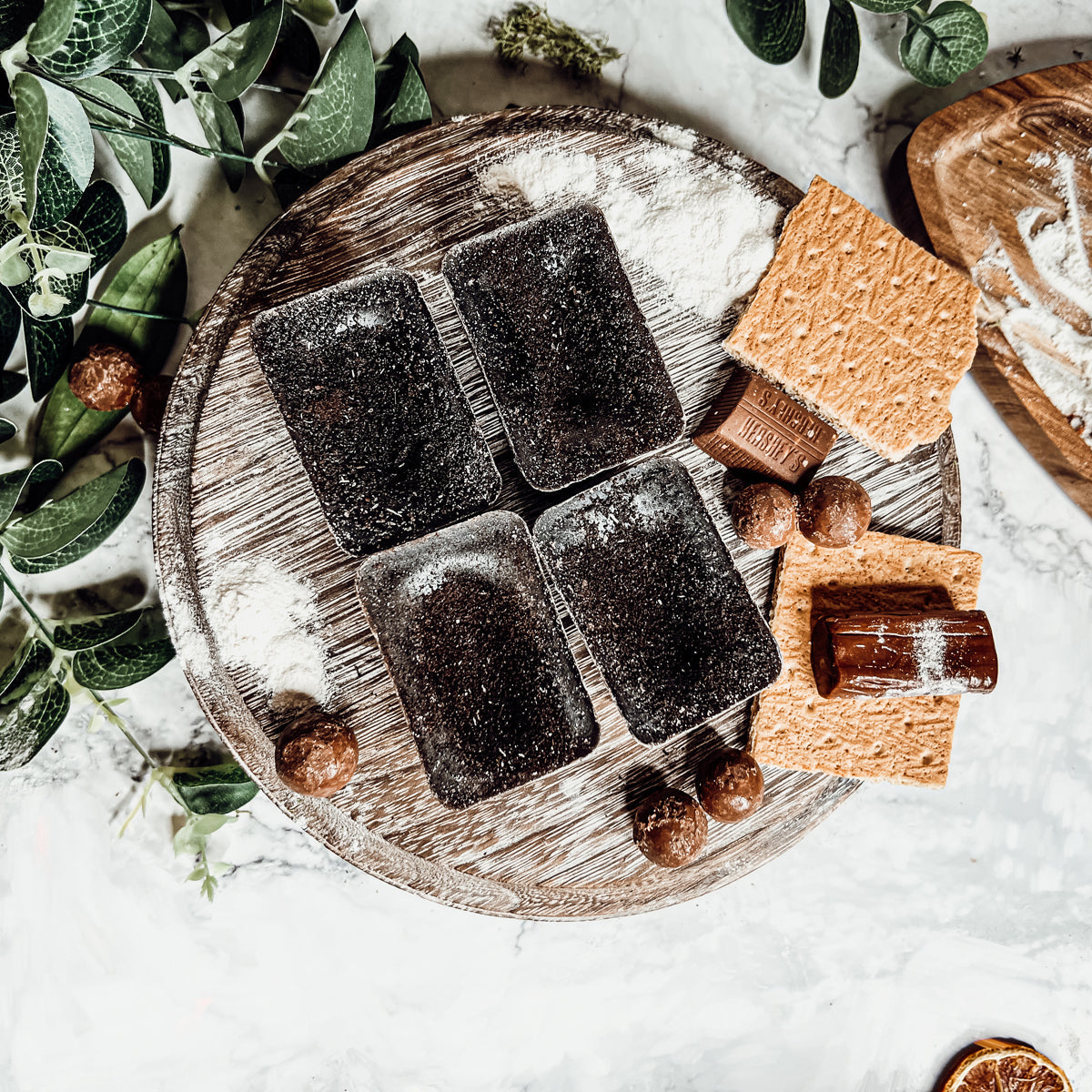 Chocolate Biscotti XL Wax Melts Natural Brownie Scent 4 Large Cubes 2.5x1 BandsCo Straps