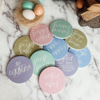 Easter Spring Ceramic Coaster Set 4 Inch Absorbent Drink Coasters Table Protectors Pack BandsCo Straps