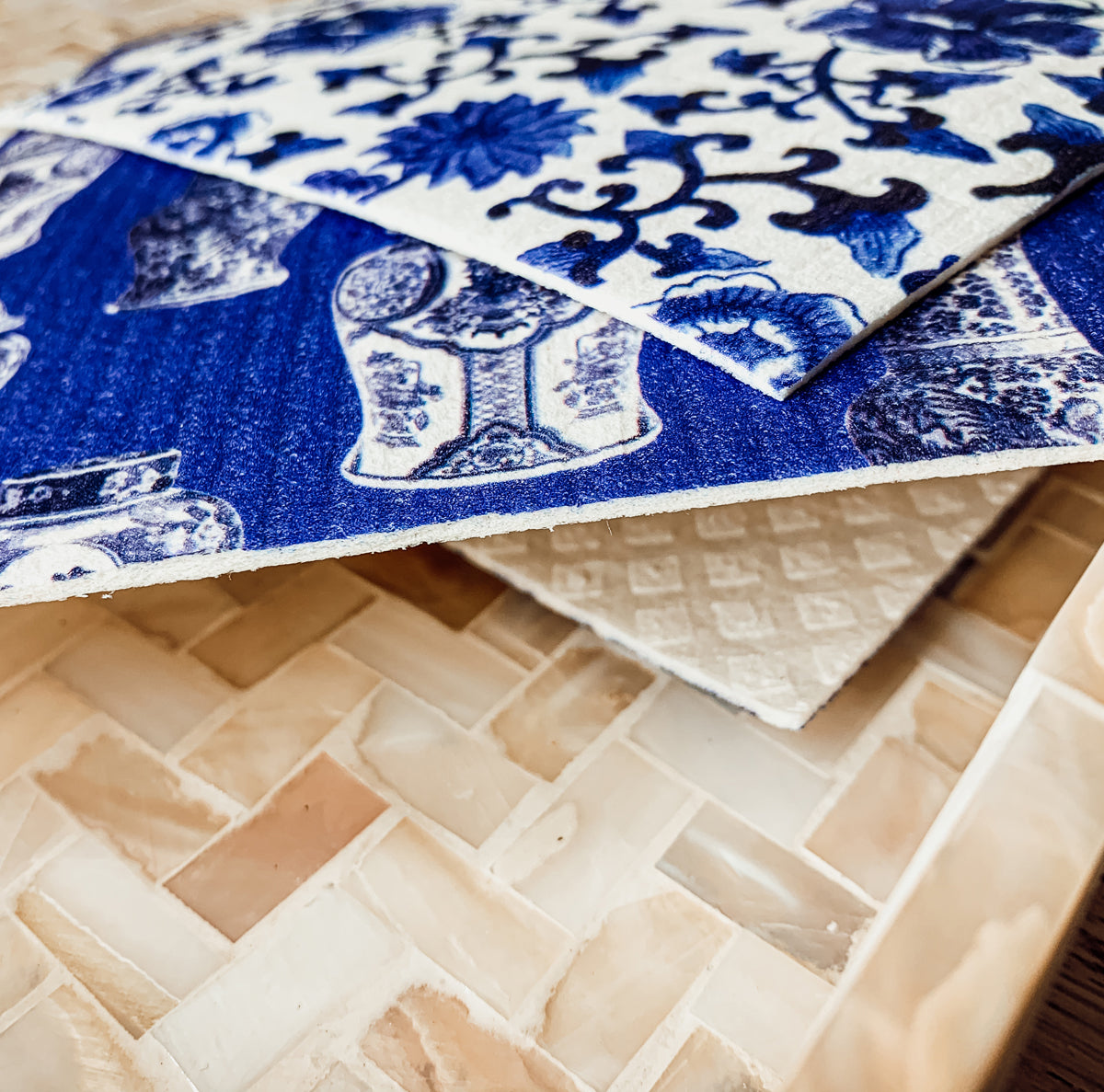 Chinoiserie Eco Kitchen Cloths - Biodegradable Cellulose Cotton, 3 Designs BandsCo Straps