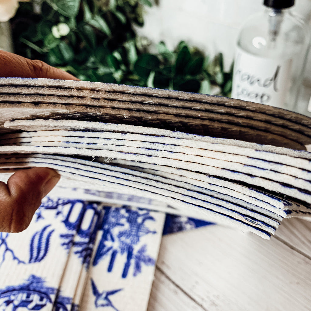 Chinoiserie Eco Kitchen Cloths - Biodegradable Cellulose Cotton, 3 Designs BandsCo Straps
