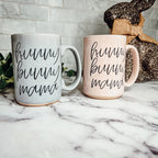 Hunny Bunny Mama Ceramic Mug 16oz Large Pastel Coffee Cup Blue Pink BandsCo Straps