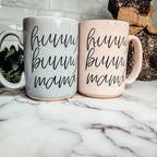 Hunny Bunny Mama Ceramic Mug 16oz Large Pastel Coffee Cup Blue Pink BandsCo Straps