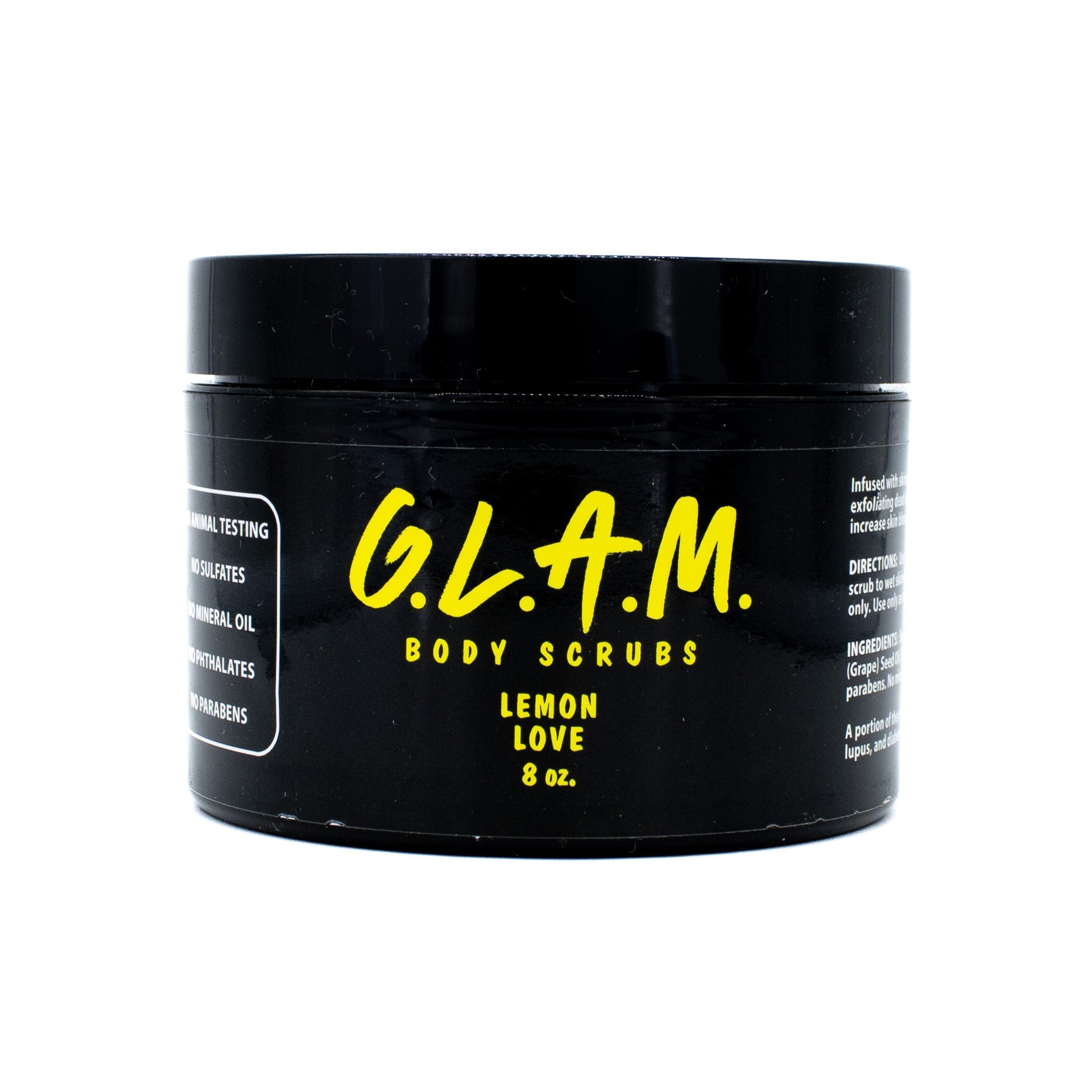 G.L.A.M. Body Scrubs LEMON LOVE 8oz. - New This is Beauty US