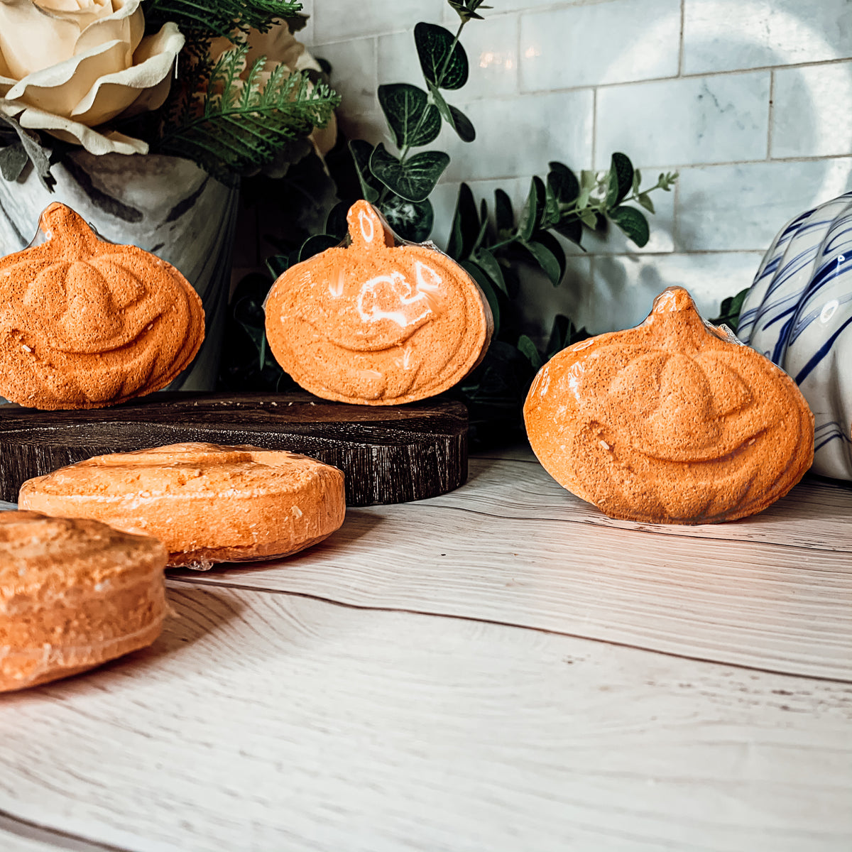Pumpkin Spice Bath Bomb 3.5oz Fall Scented Bath Fizzy Gift For Women BandsCo Straps