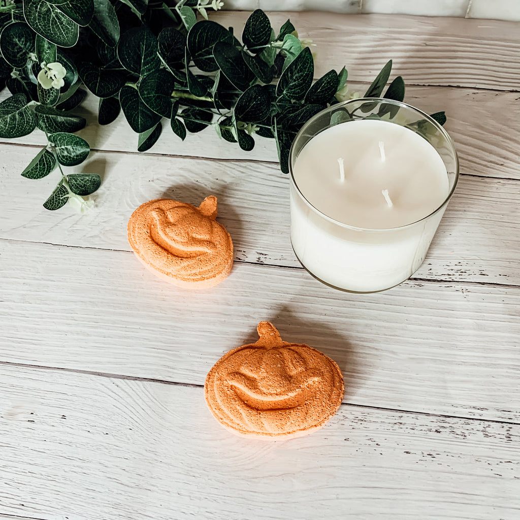 Pumpkin Spice Bath Bomb 3.5oz Fall Scented Bath Fizzy Gift For Women BandsCo Straps