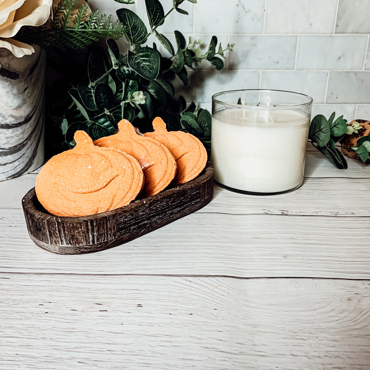 Pumpkin Spice Bath Bomb 3.5oz Fall Scented Bath Fizzy Gift For Women BandsCo Straps