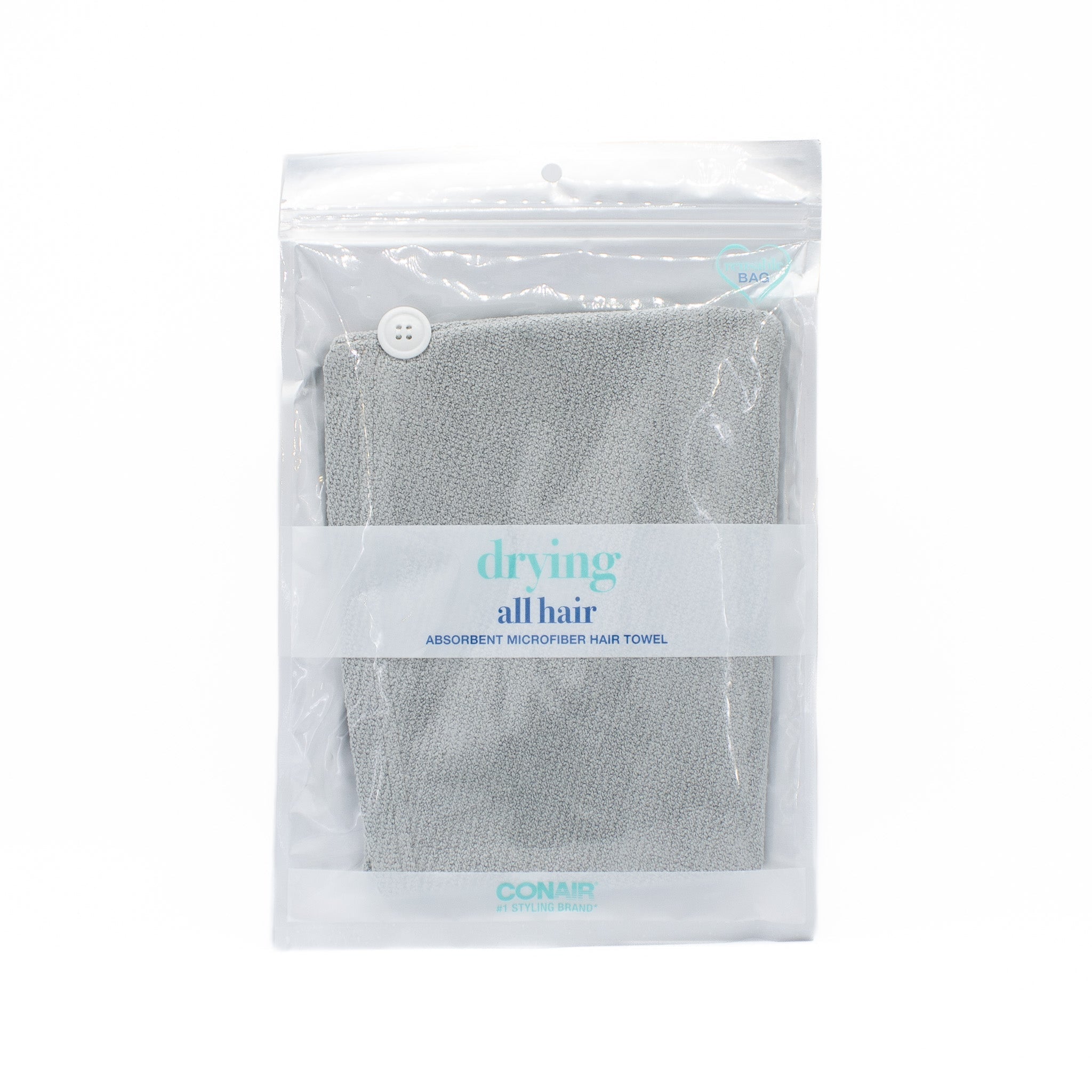 Conair All Hair Absorbent Microfiber Towel Grey - New This is Beauty US