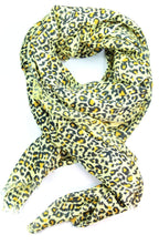 Yellow Leopard Scarf Cotton Blend Oversized 70 x 27.5 Inch BandsCo Straps
