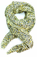 Yellow Leopard Scarf Cotton Blend Oversized 70 x 27.5 Inch BandsCo Straps