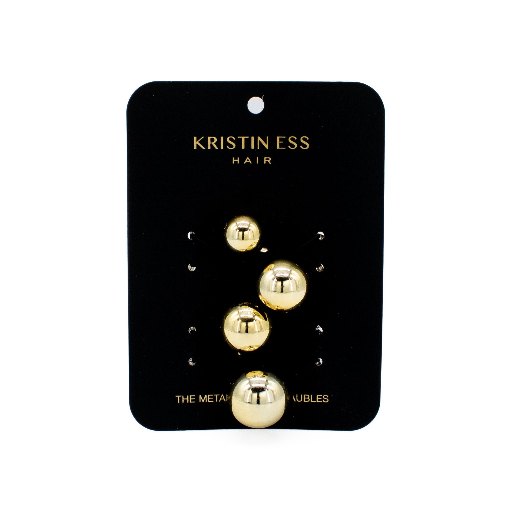 Kristin Ess The Metallic Pony Baubles Hair Elastics 2 pack Gold - New This is Beauty US
