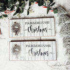 Farmhouse Christmas Sign Wooden Rustic Holiday Decor Minimalist Neutral 10x4 BandsCo Straps