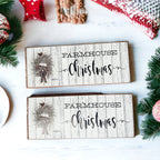 Farmhouse Christmas Sign Wooden Rustic Holiday Decor Minimalist Neutral 10x4 BandsCo Straps