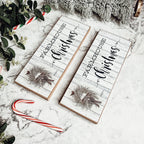 Farmhouse Christmas Sign Wooden Rustic Holiday Decor Minimalist Neutral 10x4 BandsCo Straps