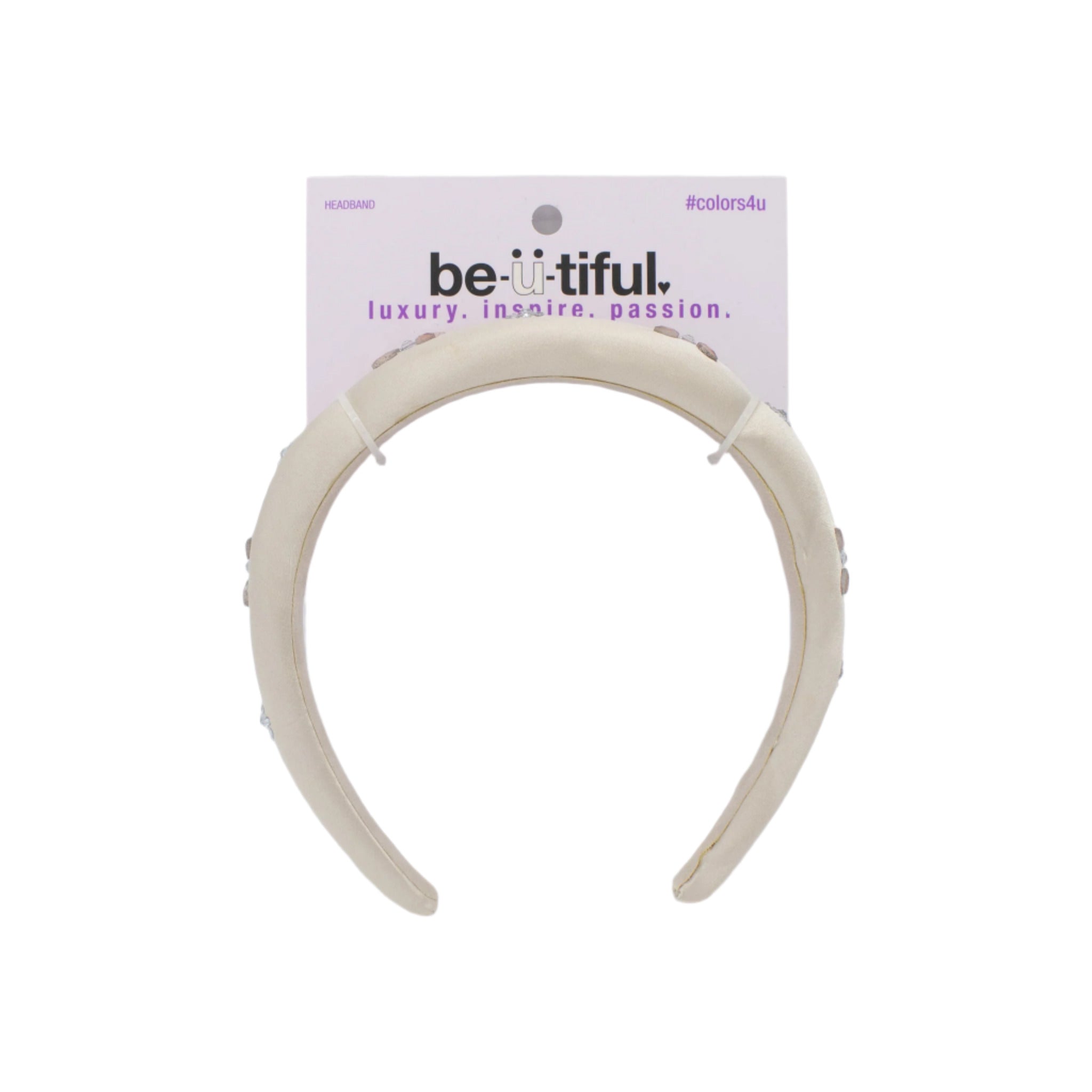 Scunci Gold Headband with Pink & Silver Jewels - New This is Beauty US