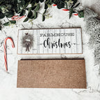 Farmhouse Christmas Sign Wooden Rustic Holiday Decor Minimalist Neutral 10x4 BandsCo Straps