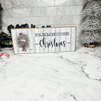 Farmhouse Christmas Sign Wooden Rustic Holiday Decor Minimalist Neutral 10x4 BandsCo Straps