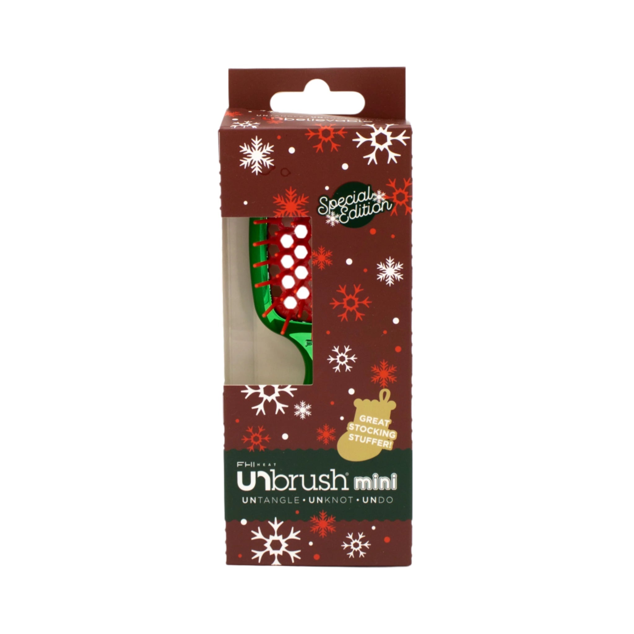 Unbrush Mini Holiday Hair Brush HOLLY - New This is Beauty US