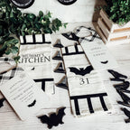 Halloween Tea Towel Bat 31 Vs Mummy Black White Cotton Dish Towel Kitchen Hand Towel Decor BandsCo Straps