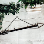 Arrow Wall Hook Hanger 6 Hook Metal Key and Jewelry Organizer Black 18x1.5x0.05 BandsCo Straps