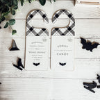 Halloween Double-Sided Door Hanger Spooky Cute Door Knob Sign 5x11.5 Black White BandsCo Straps