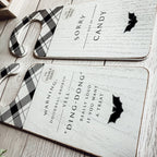Halloween Double-Sided Door Hanger Spooky Cute Door Knob Sign 5x11.5 Black White BandsCo Straps